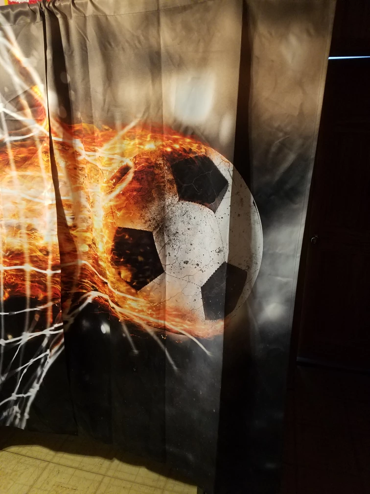 Flaming Soccer Ball Curtain - photo 2