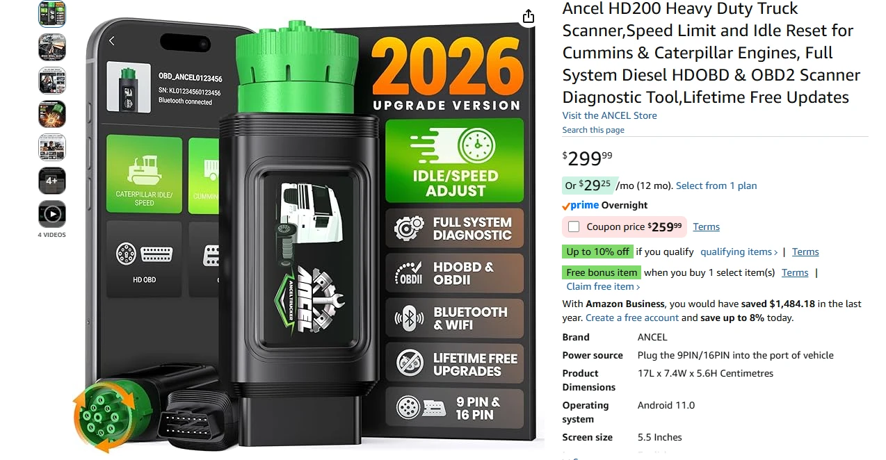 ANCEL HD200 Heavy Duty Truck Scanner - photo 2