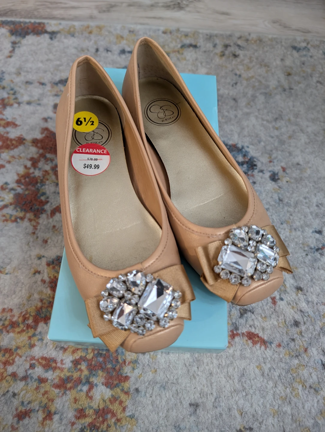 Jessica Simpson Embellished Ballet Flats Size 6.5M