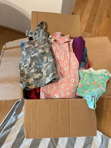 Box of 2T- 4T girls' clothing