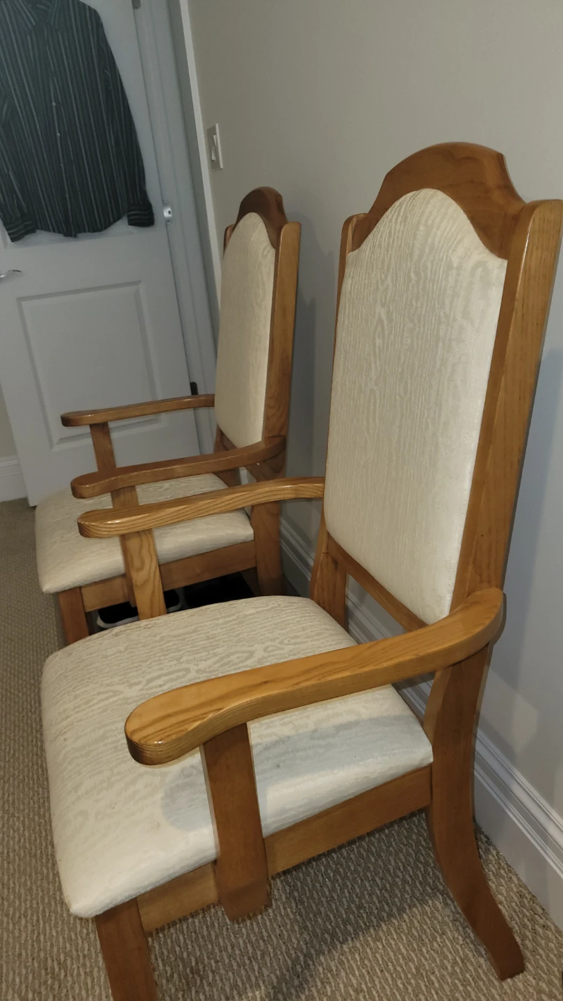 Set of 4 Wood Dining Chairs with Upholstered Seats & Backs - photo 2
