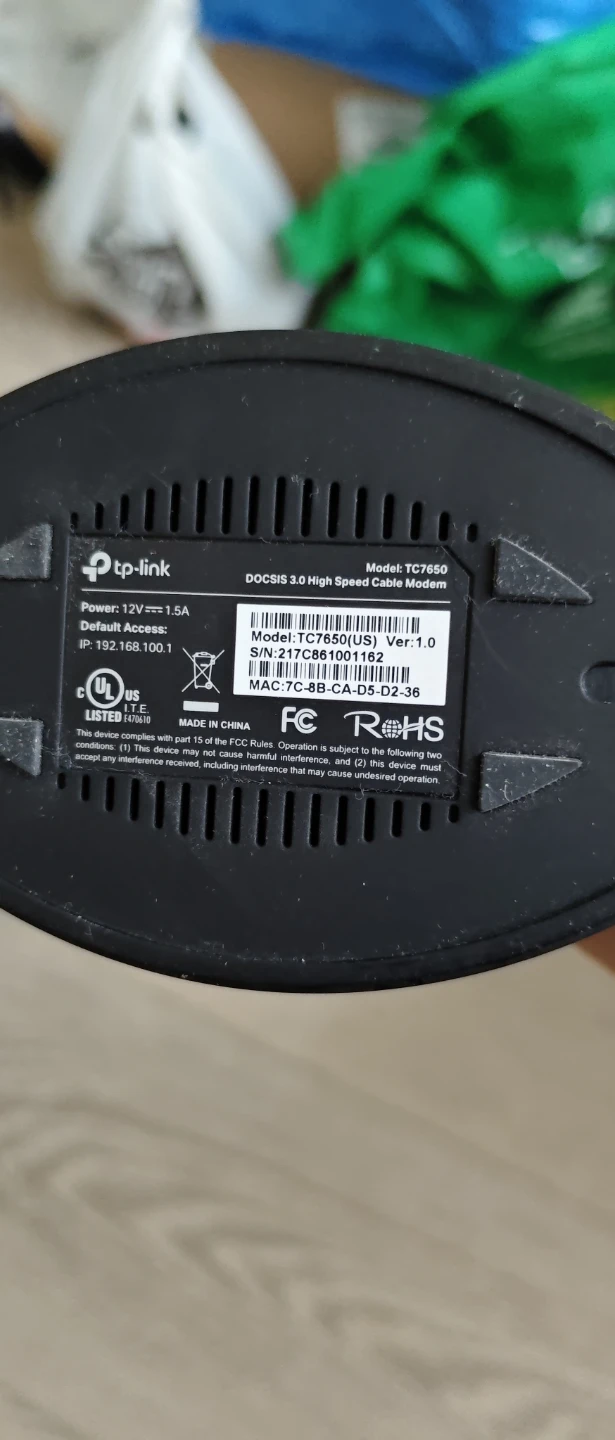TP-Link TC7650 DOCSIS 3.0 Cable Modem - photo 3