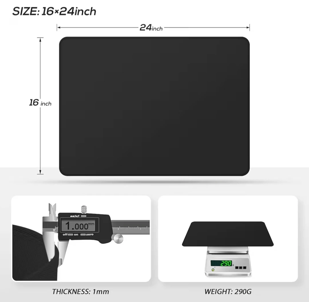 FLASLD Black Anti-slip Air Fryer Mat 16x24 Inch - photo 4