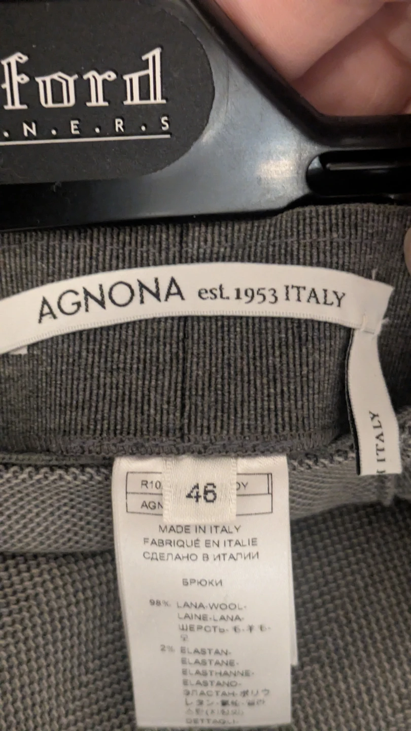 Agnona Italian Designer Grey 98% Wool Blend Dress Pants - photo 2