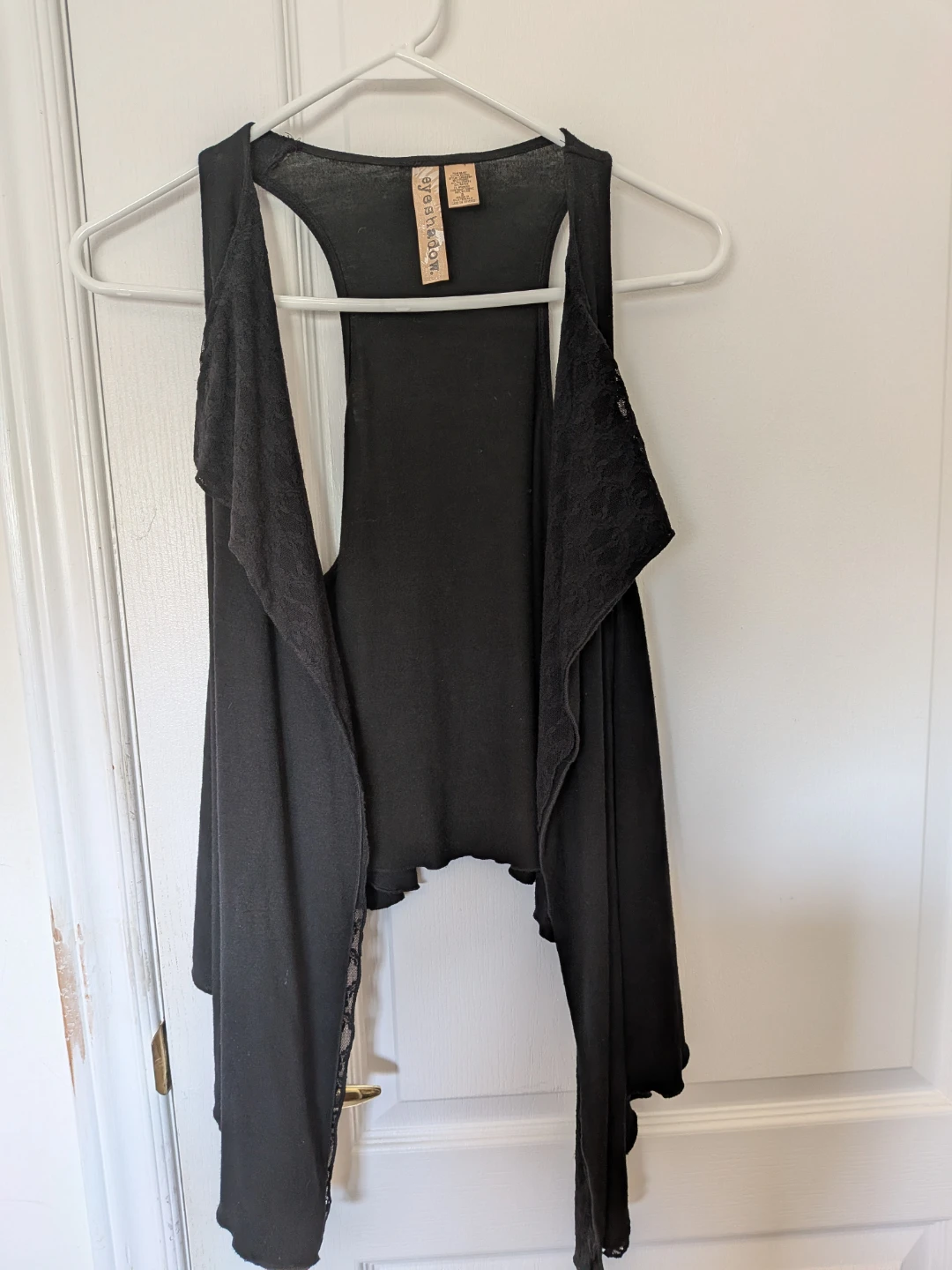 Eyeshadow Black Lace Trim Vest