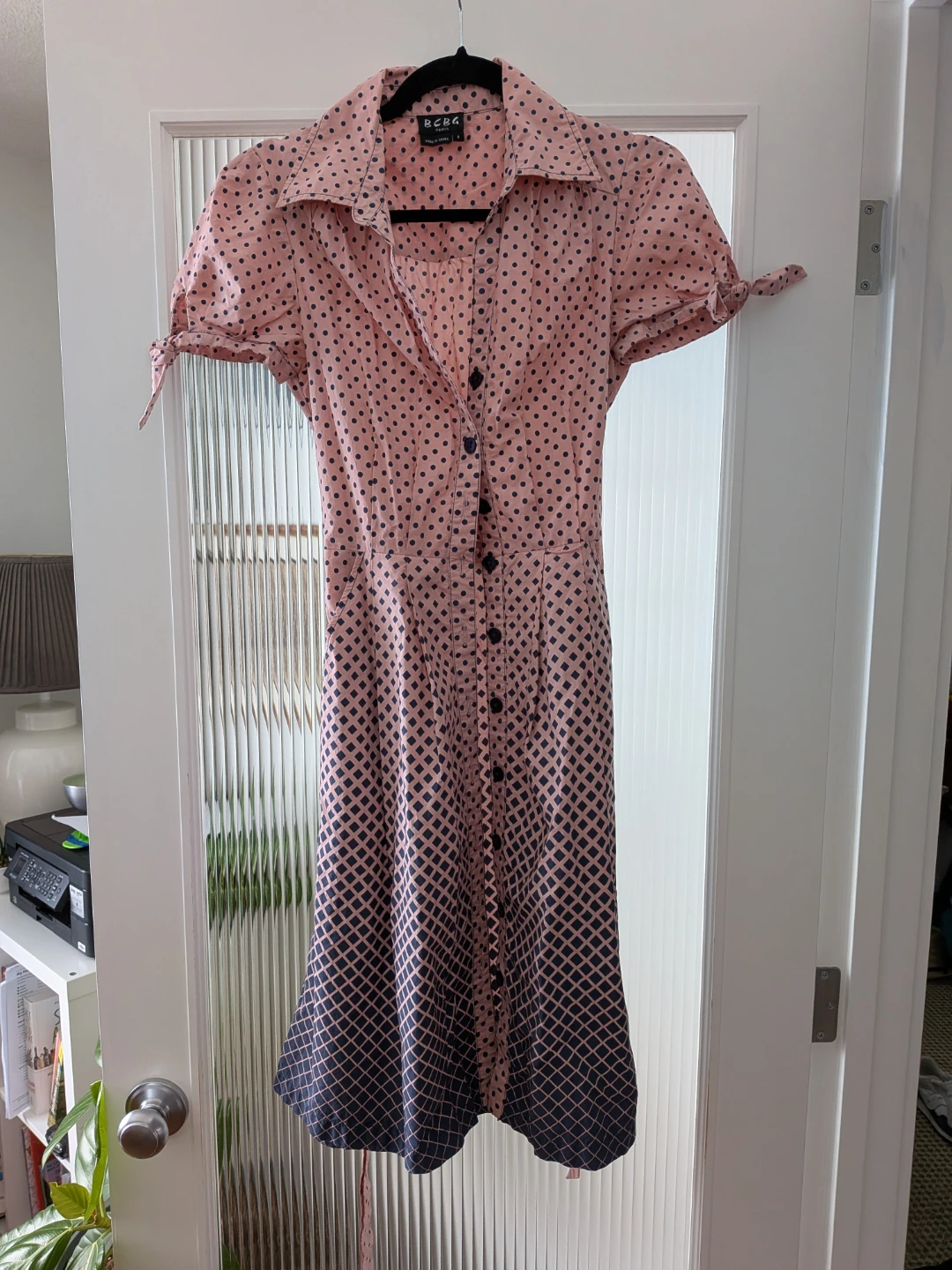 BCBG Paris Pink Polka Dot Dress Size 6