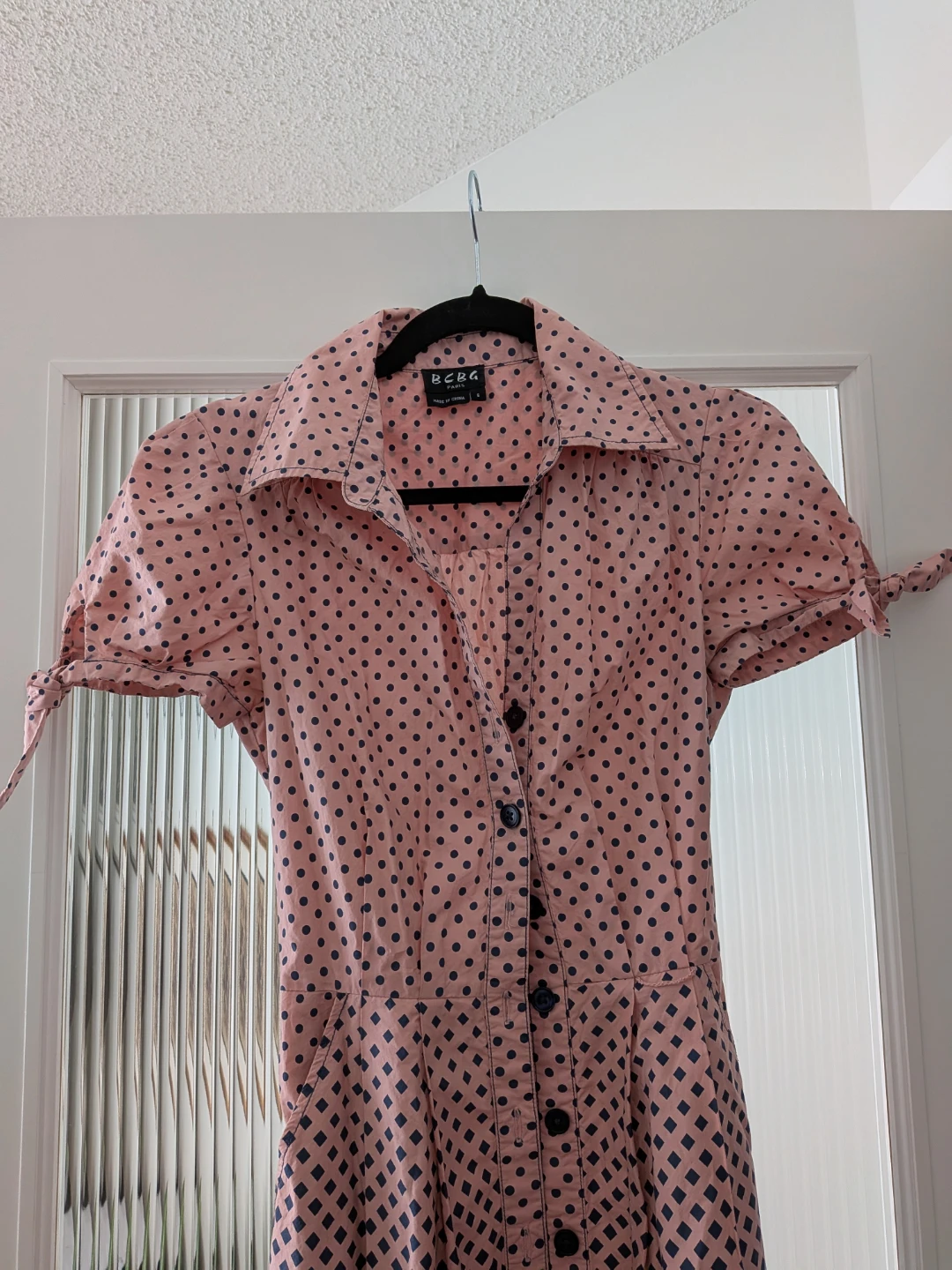 BCBG Paris Pink Polka Dot Dress Size 6 - photo 3