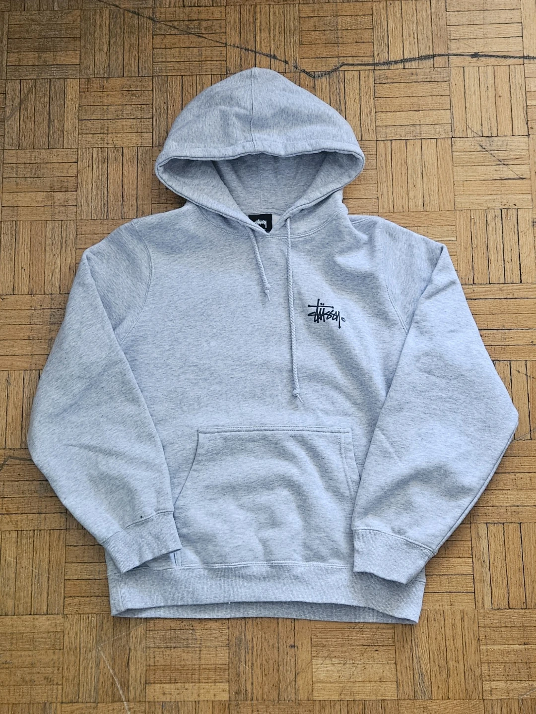Authentic Stussy Ash Heather Grey Men's Pullover Hoodie - photo 2