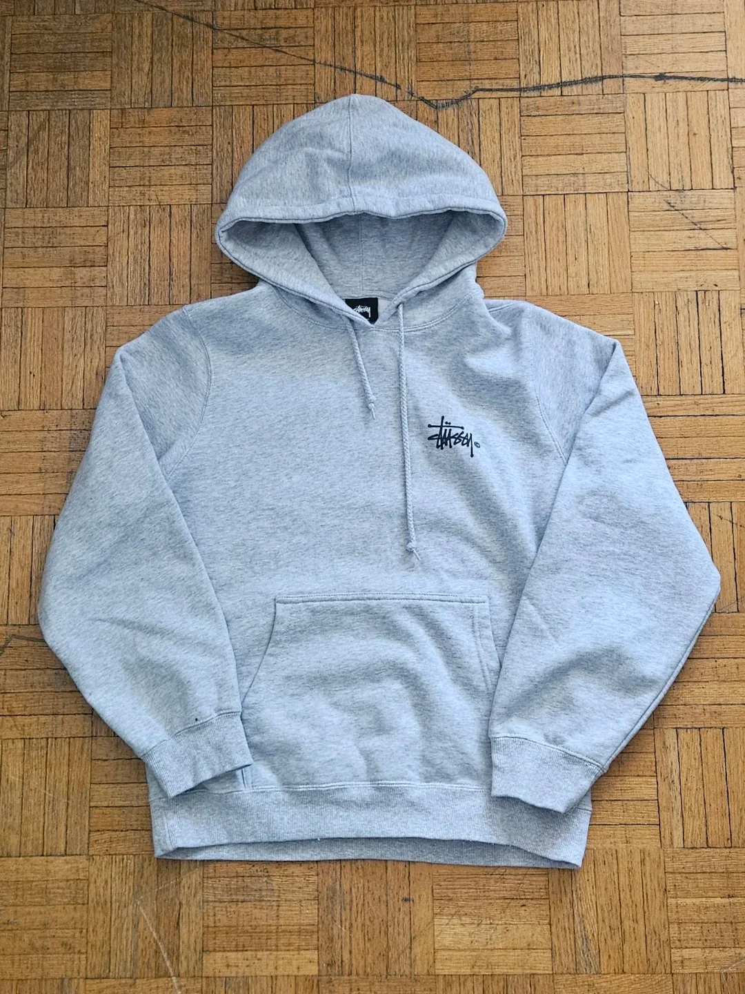 Authentic Stussy Ash Heather Grey Men's Pullover Hoodie - photo 2