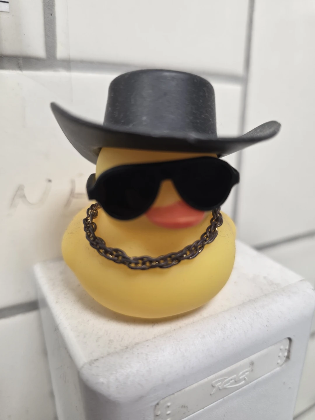 Rubber Duck with Cowboy Hat, Sunglasses, and Chain