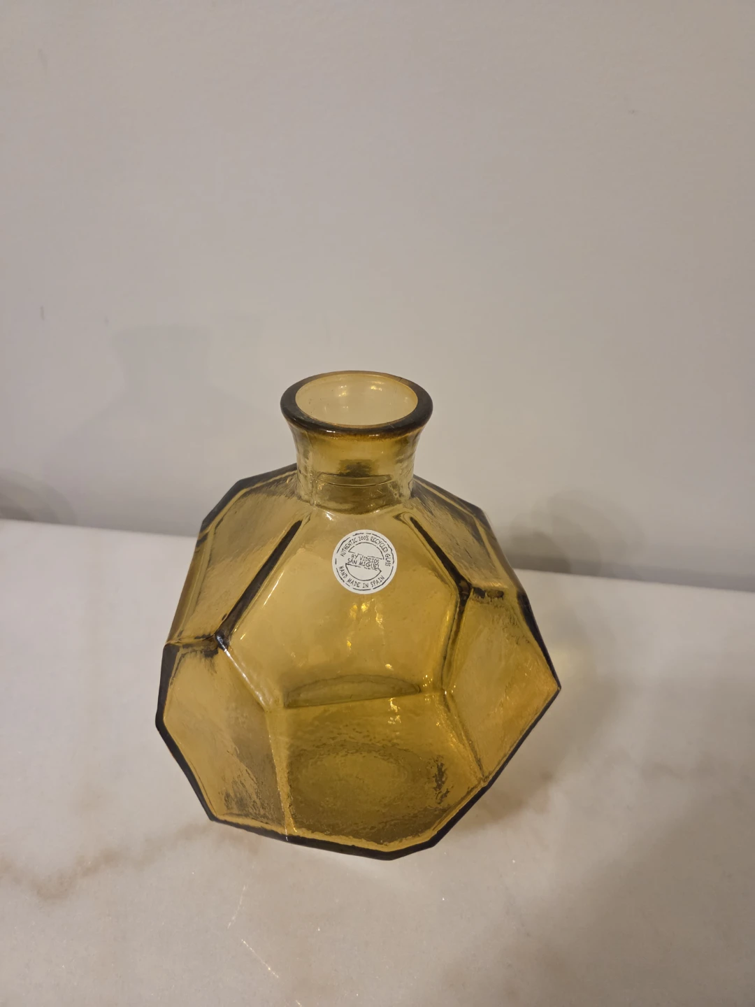 Amber Glass Faceted Vase - photo 2