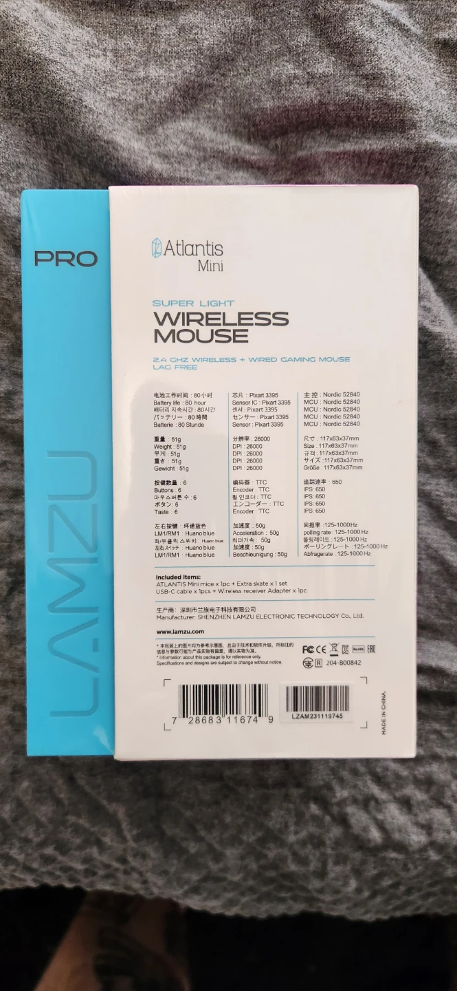 LAMZU Atlantis Mini Super Light Wireless Gaming Mouse - photo 2
