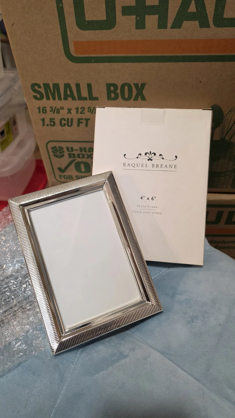 Set of 2 RAQUEL BREANE 4" x 6" Silver Photo Frame