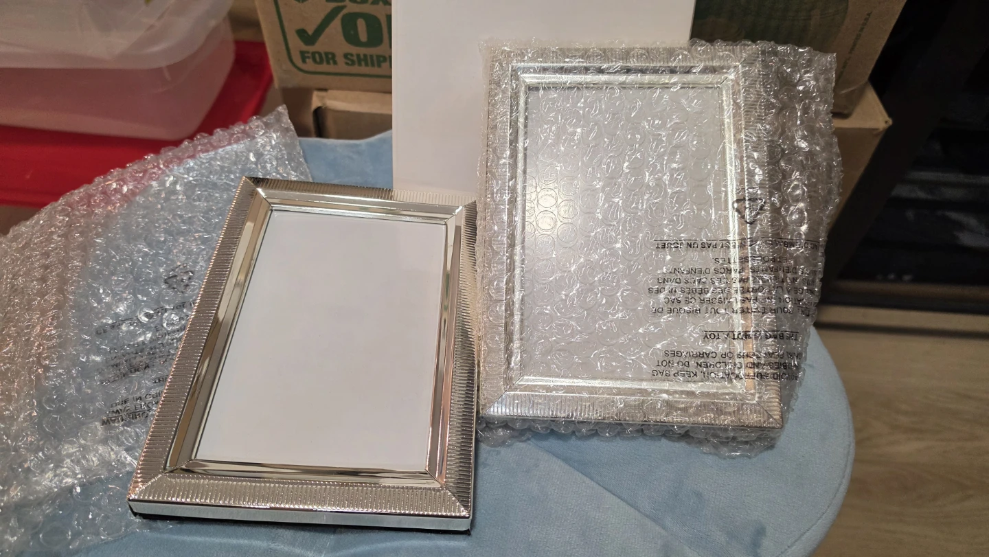 Set of 2 RAQUEL BREANE 4" x 6" Silver Photo Frame - photo 2