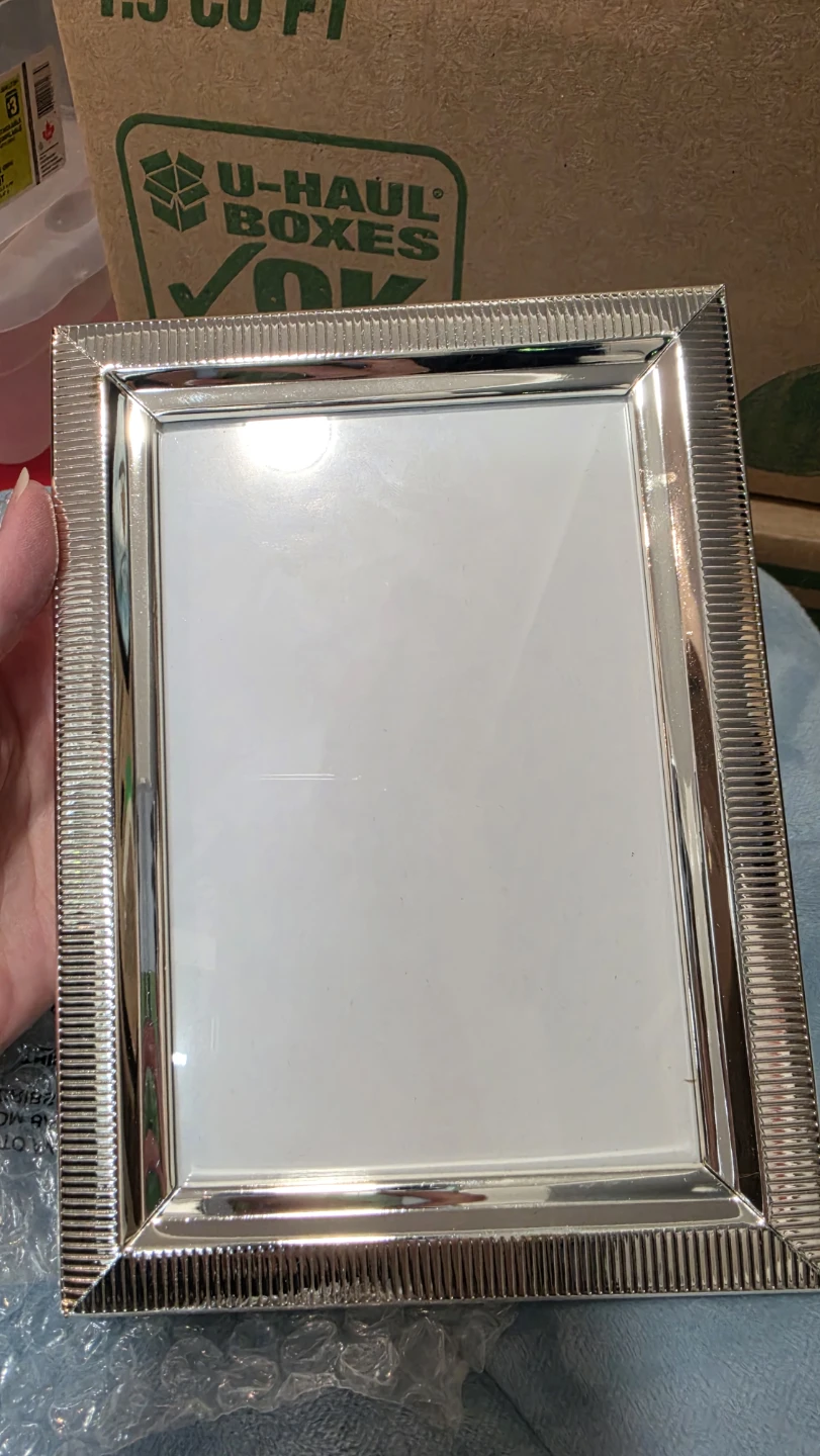 Set of 2 RAQUEL BREANE 4" x 6" Silver Photo Frame - photo 5