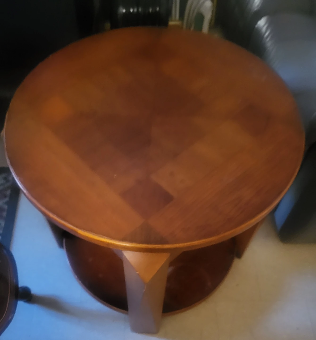 Round Wooden Side Table