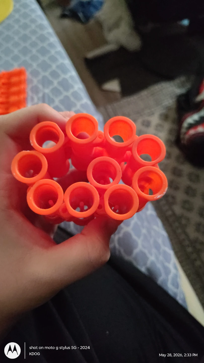Orange Toy Gun Drum Magazine Clips (Set of 2)