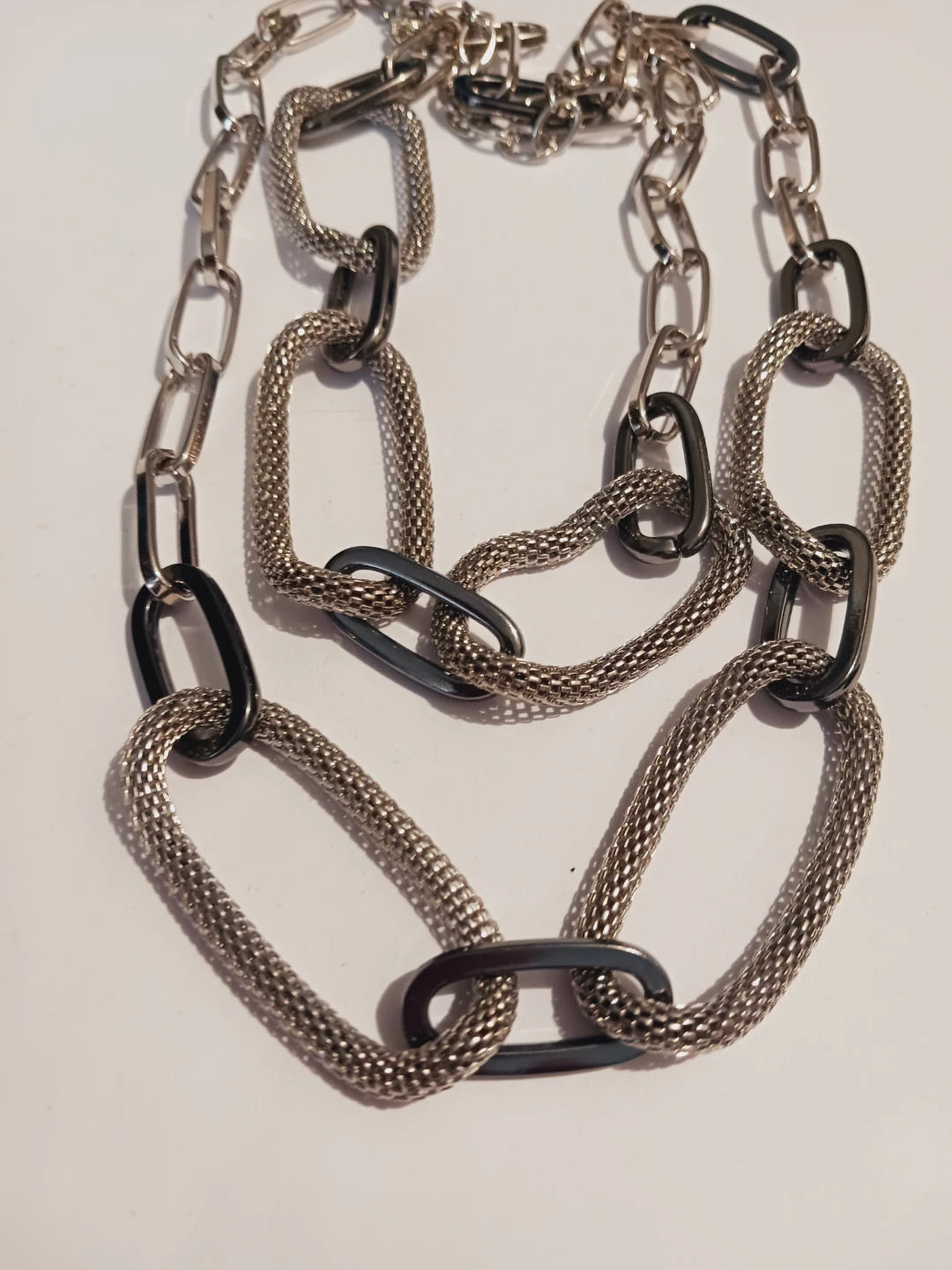 New !! R.J.GRAZIANO Silver Tone Chunky Chain Necklace - photo 2