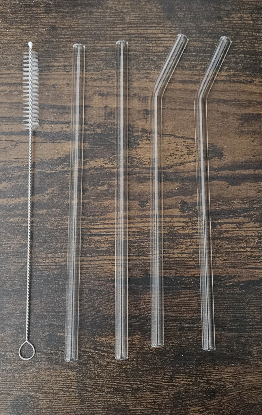 Glass Straws and Cleaning Brush Set
