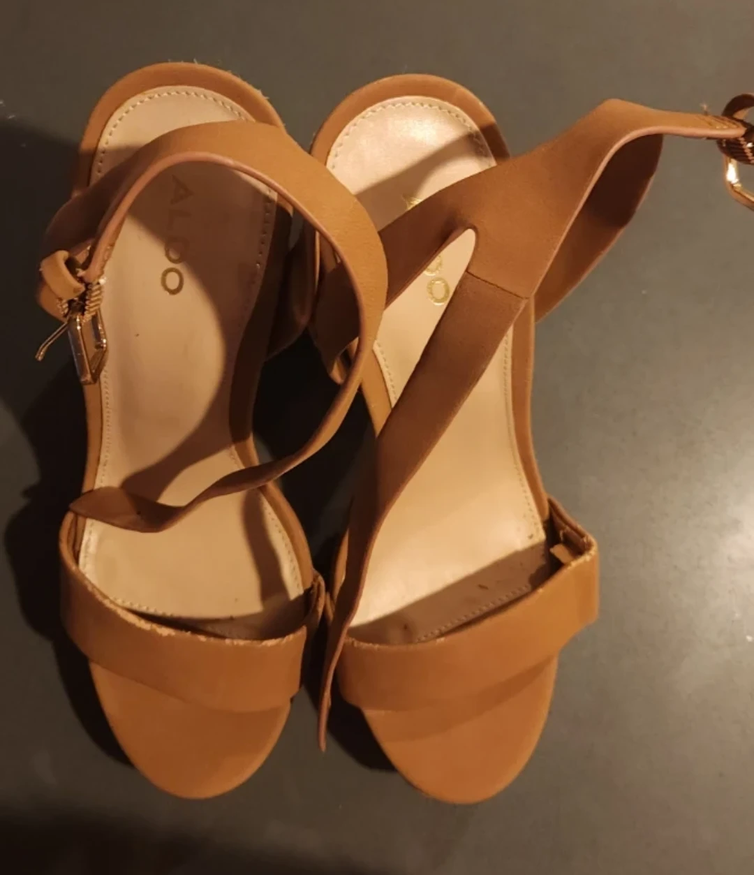 ALDO Women's Brown Espadrille Platform Heeled Sandals