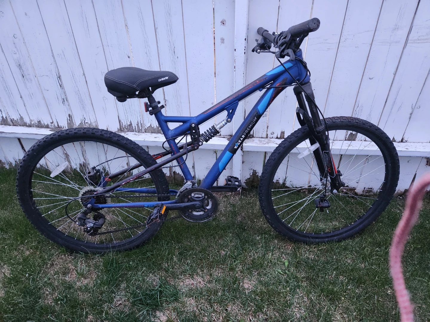 Blue Full Suspension Mountain Bike