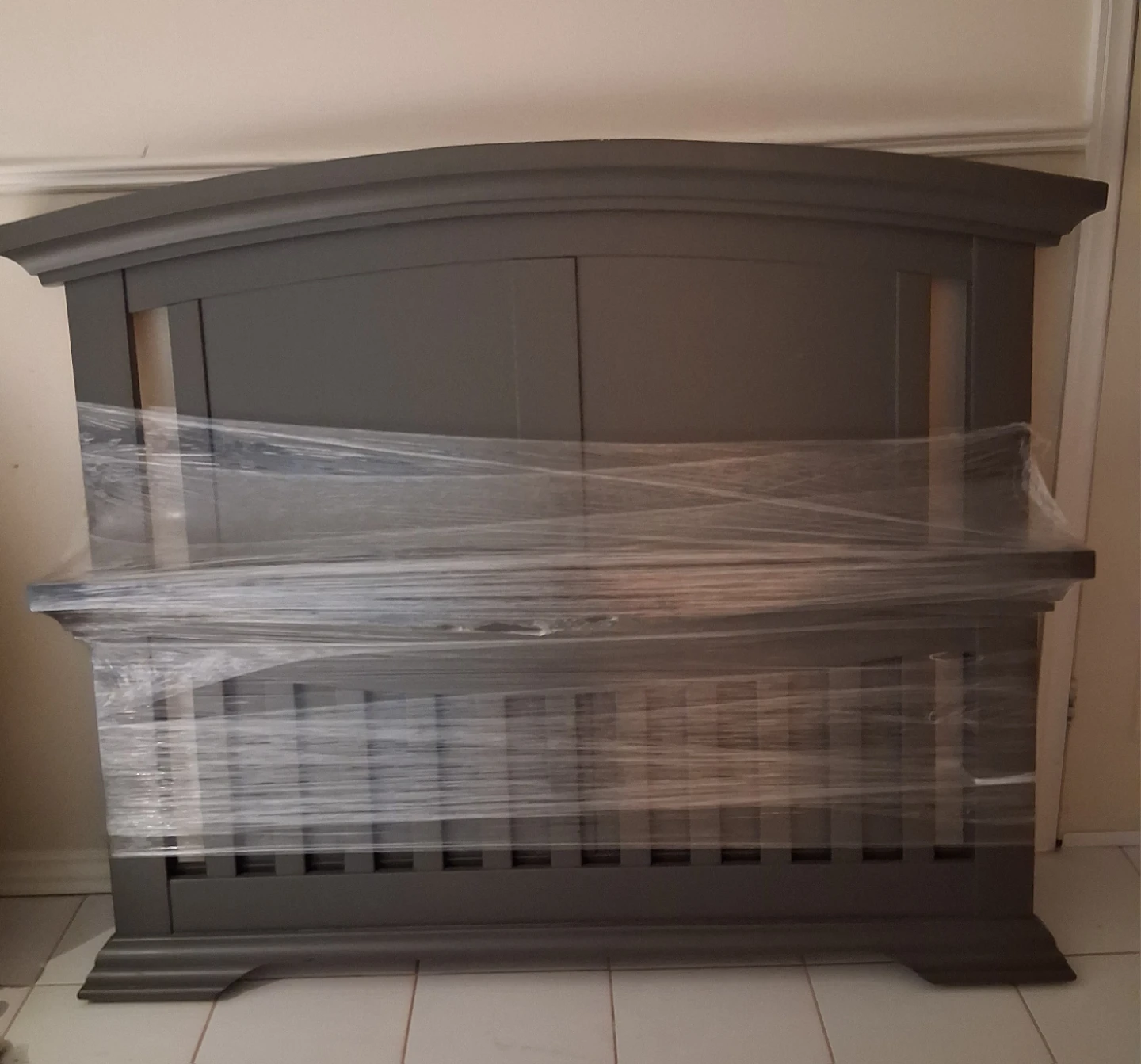 Grey double bed