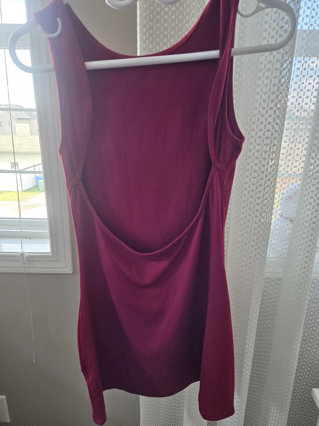 Magenta Sleeveless Open Back Top
