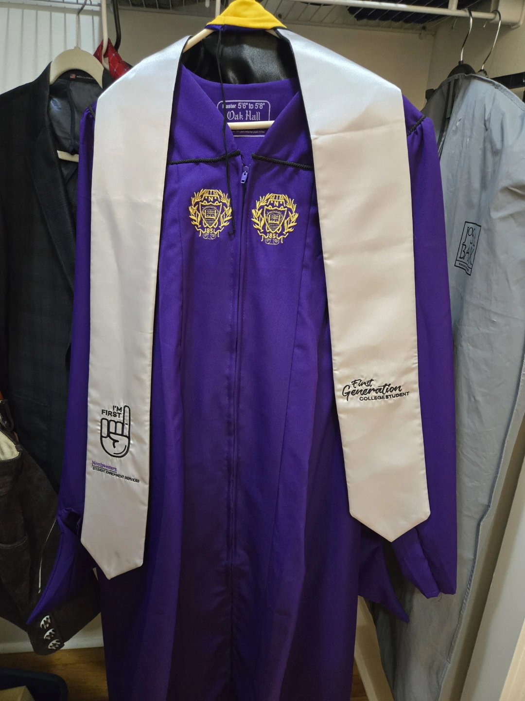 Oak Hall Graduation Gown - Purple - 5'6" to 5'8"