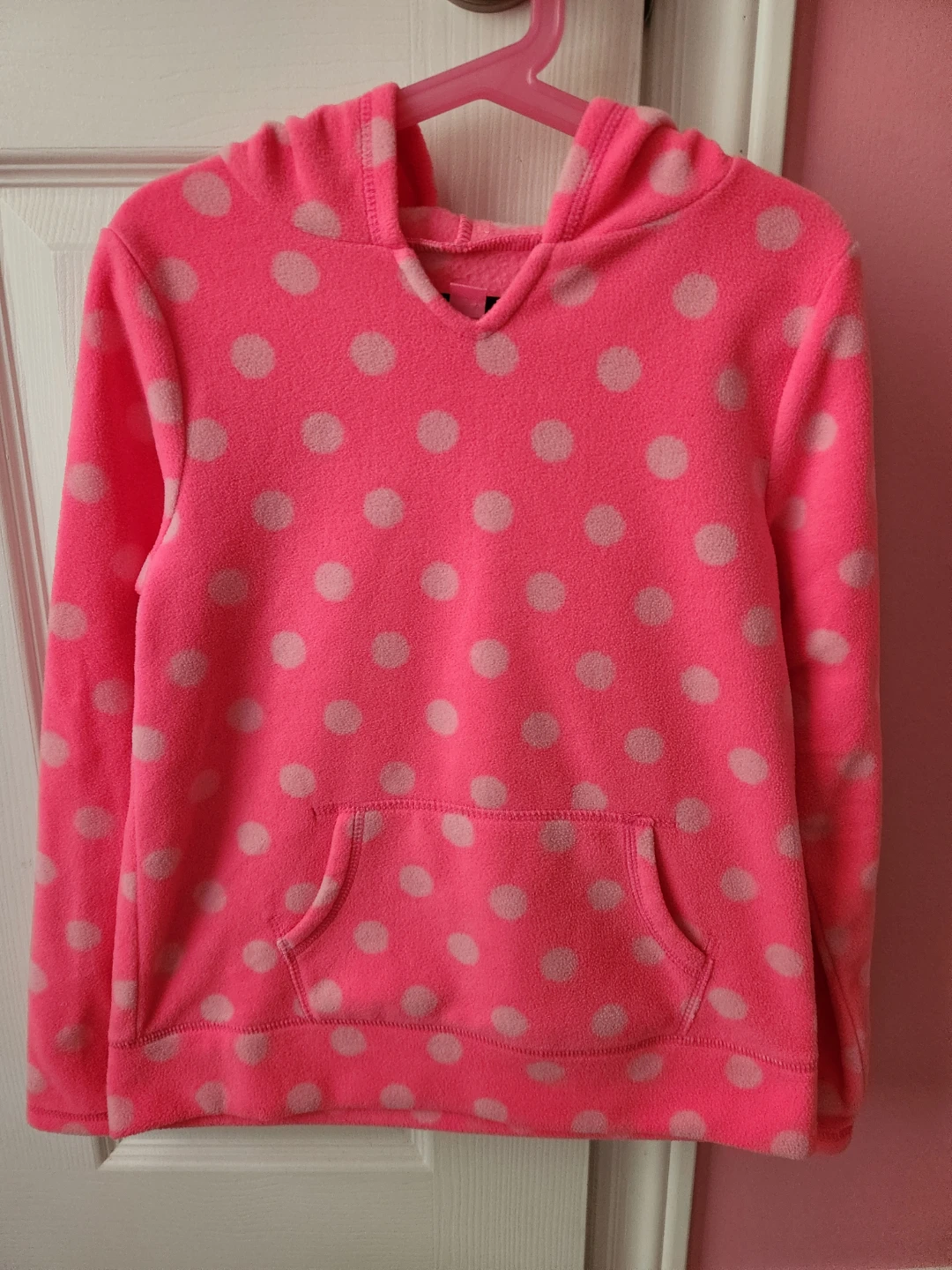 Pink Polka Dot Fleece Hoodie