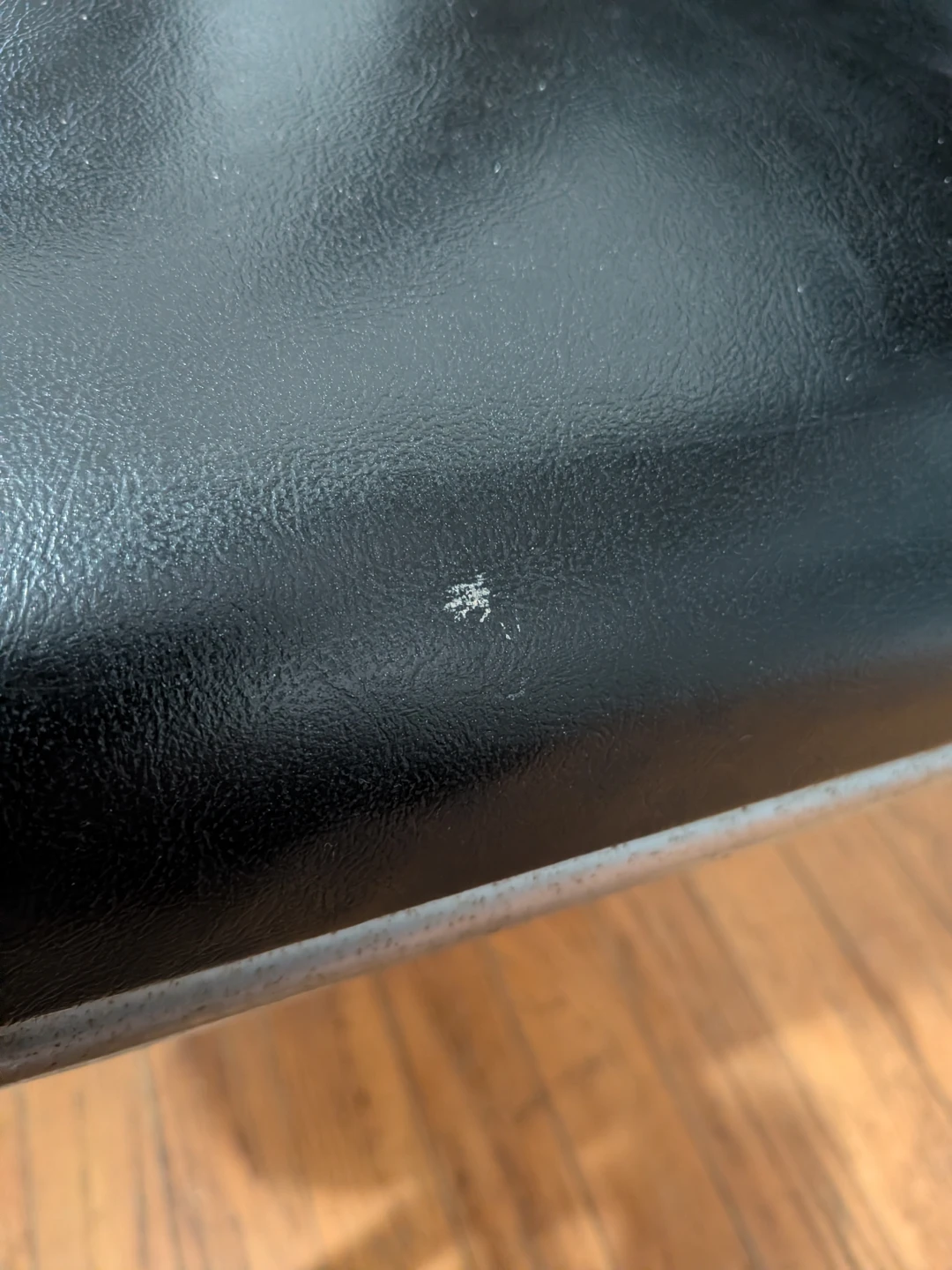 Vintage Black Vinyl and Chrome Armchair - photo 3