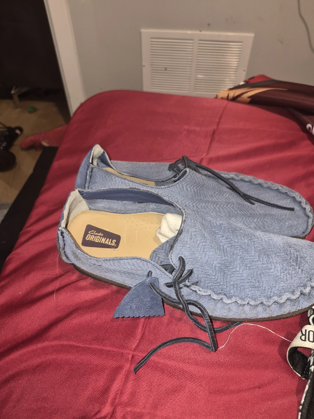 Clarks Originals Wallabee Shoes - Blue Suede