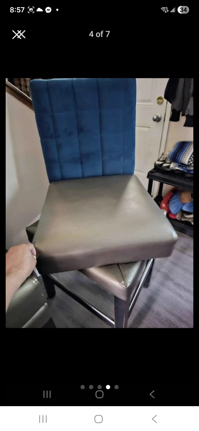 Set of 4 Faux Leather Bar Stools - photo 4