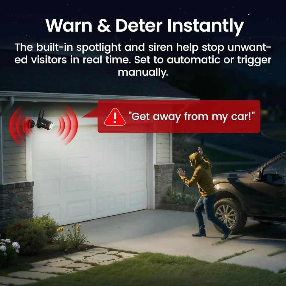 Outdoor Security Camera with Spotlight & Siren - photo 5