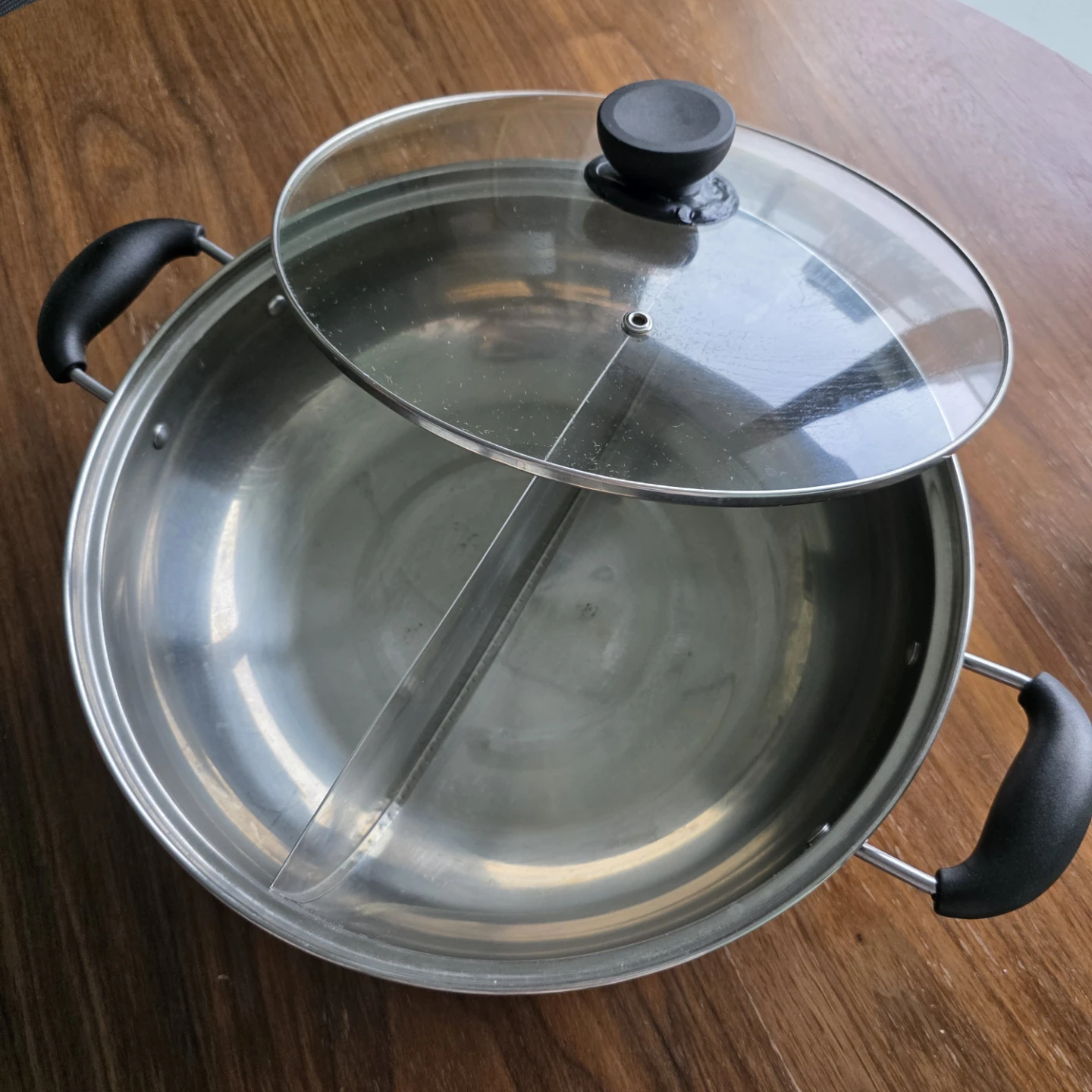 POTKING Stainless Steel Divided Hot Pot with Glass Lid - photo 2