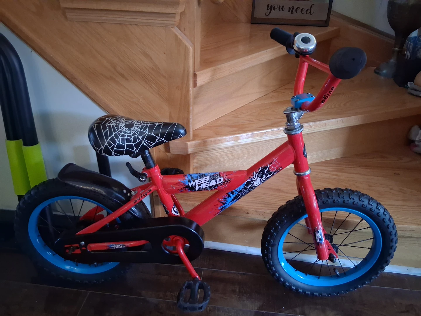 Kids bike Spider-Man 14" like new condition tune up - photo 2