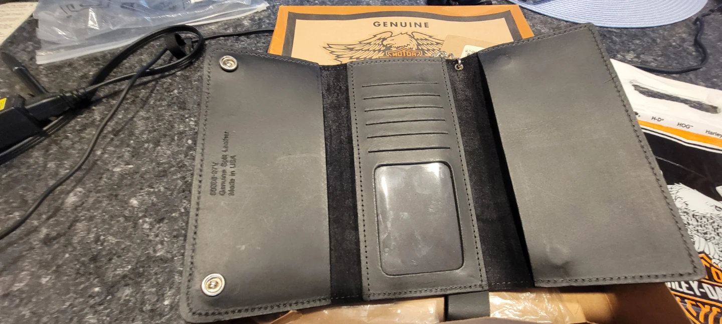 Harley-Davidson Black Leather Long Biker Wallet with Chain - photo 2