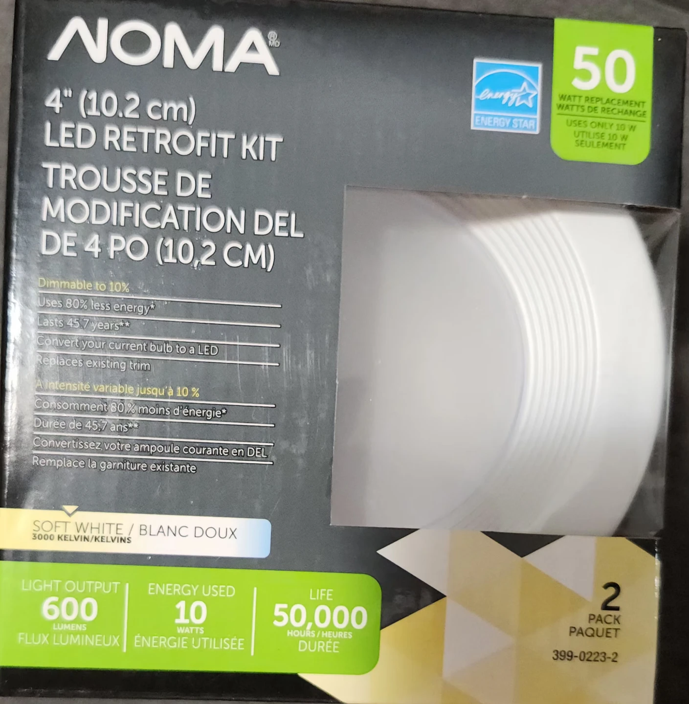 NOMA 4" LED Retrofit Kit, Soft White, 2 Pack