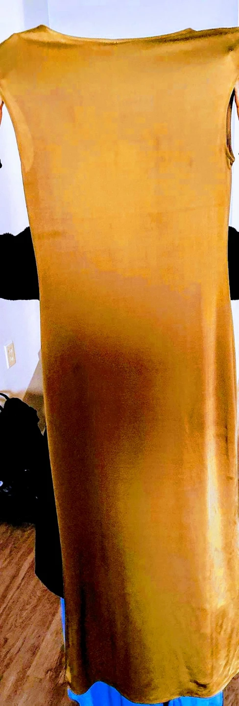 Gold Satin Maxi Dress