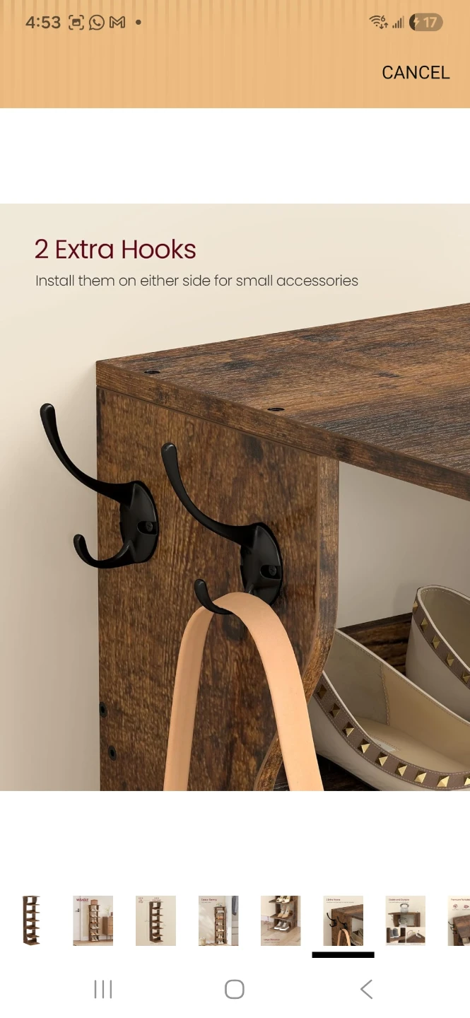 VASAGLE 7-Tier Vertical Shoe Rack with Hooks - photo 5