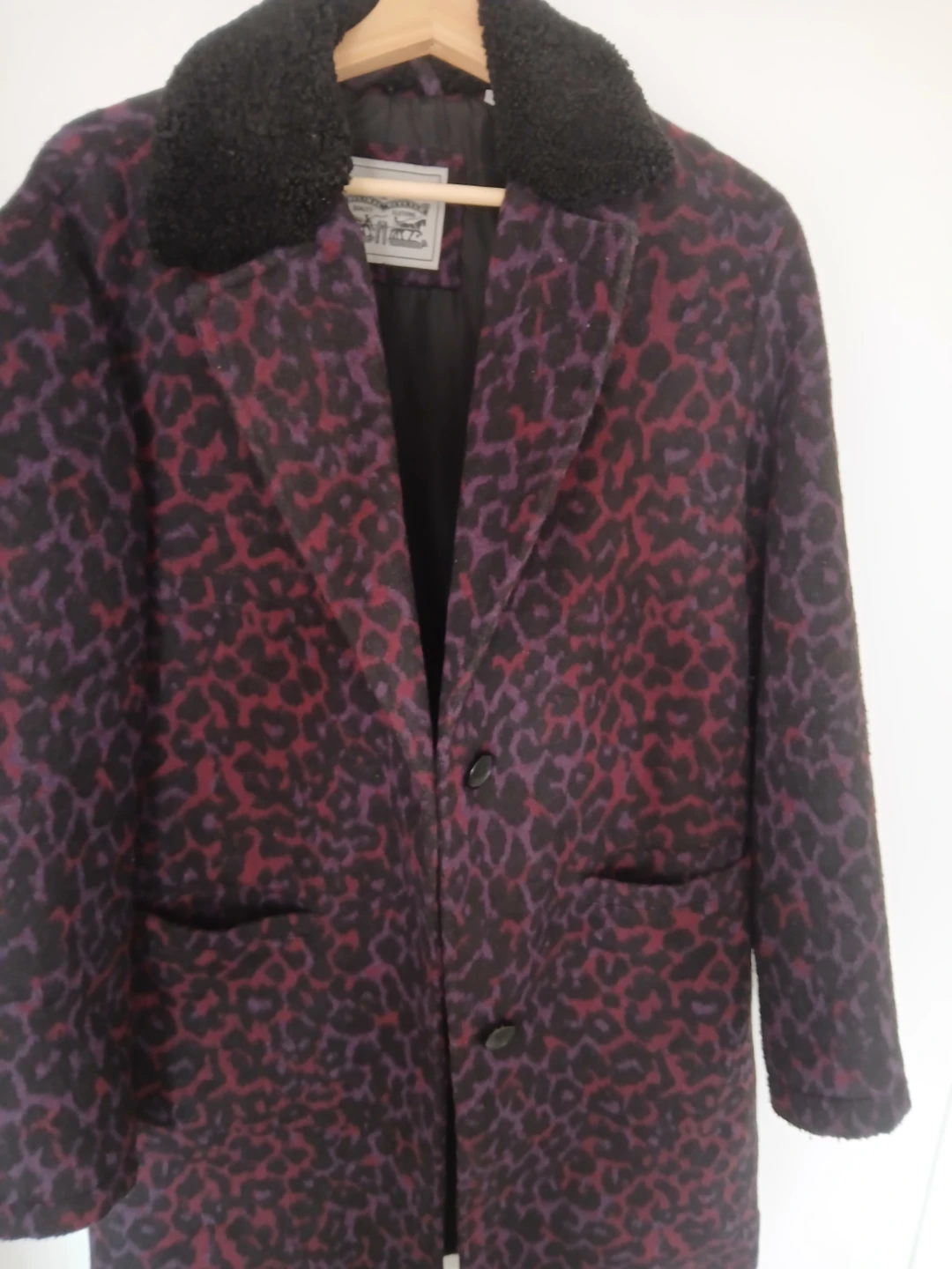 Levi Strauss & Co. Leopard Print Wool Blend Coat