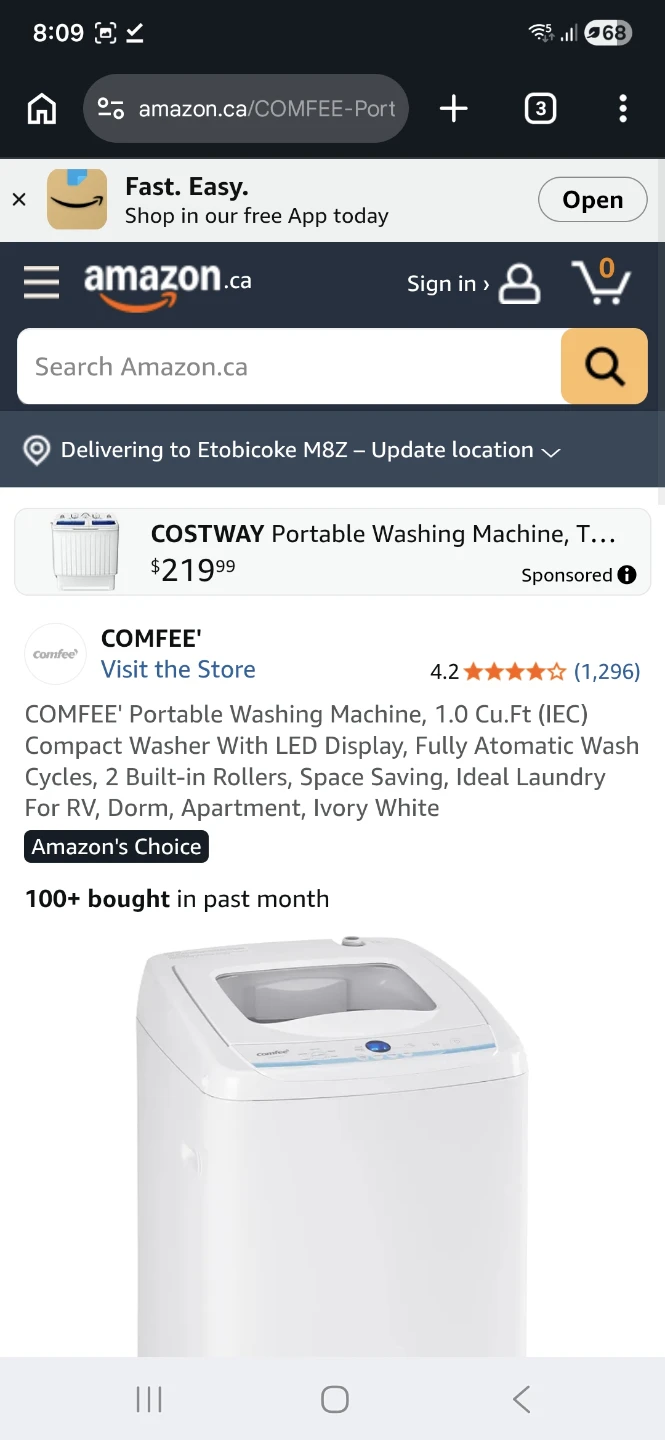 Comfee Top Load Washing Machine with water connection. - photo 3