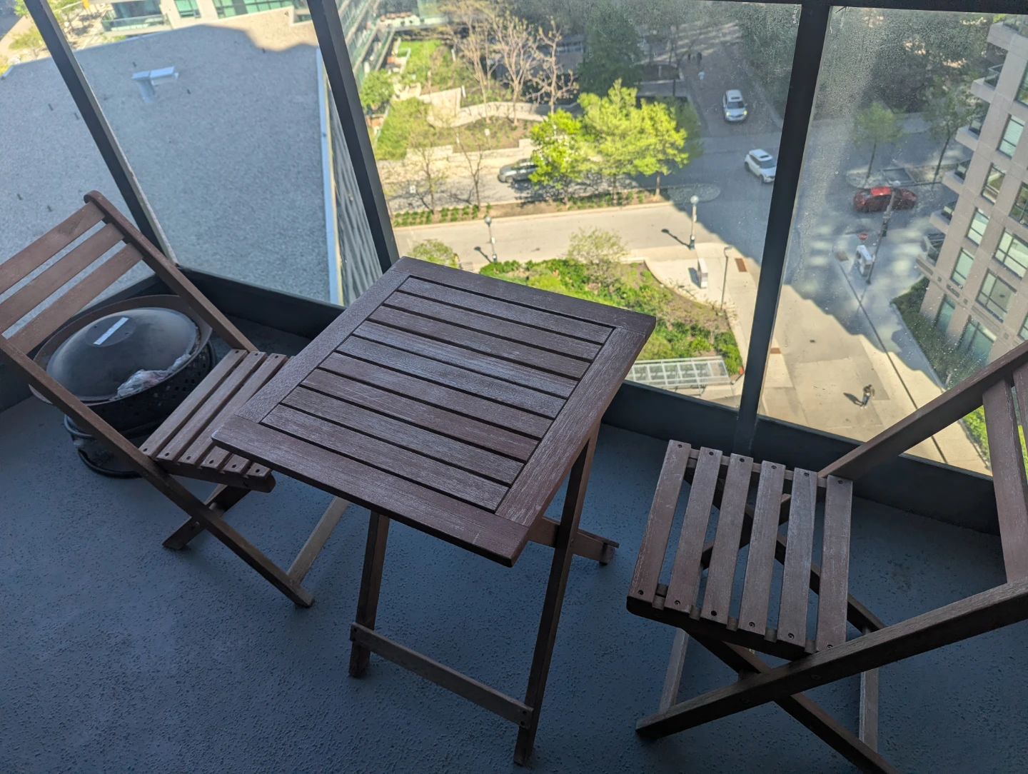 Wooden Bistro Set - Table and Two Chairs