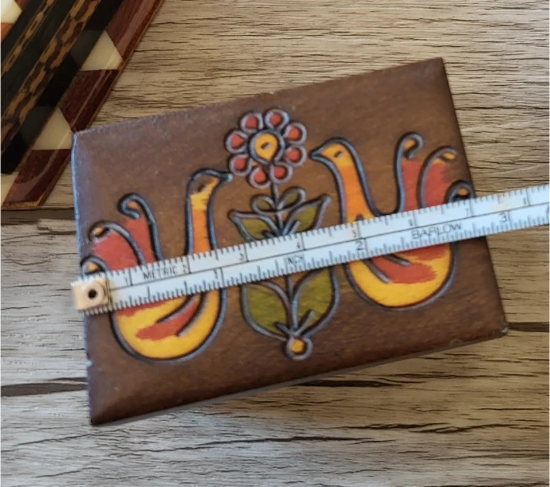 Small Wooden Keepsake Box with Bird Design - photo 3