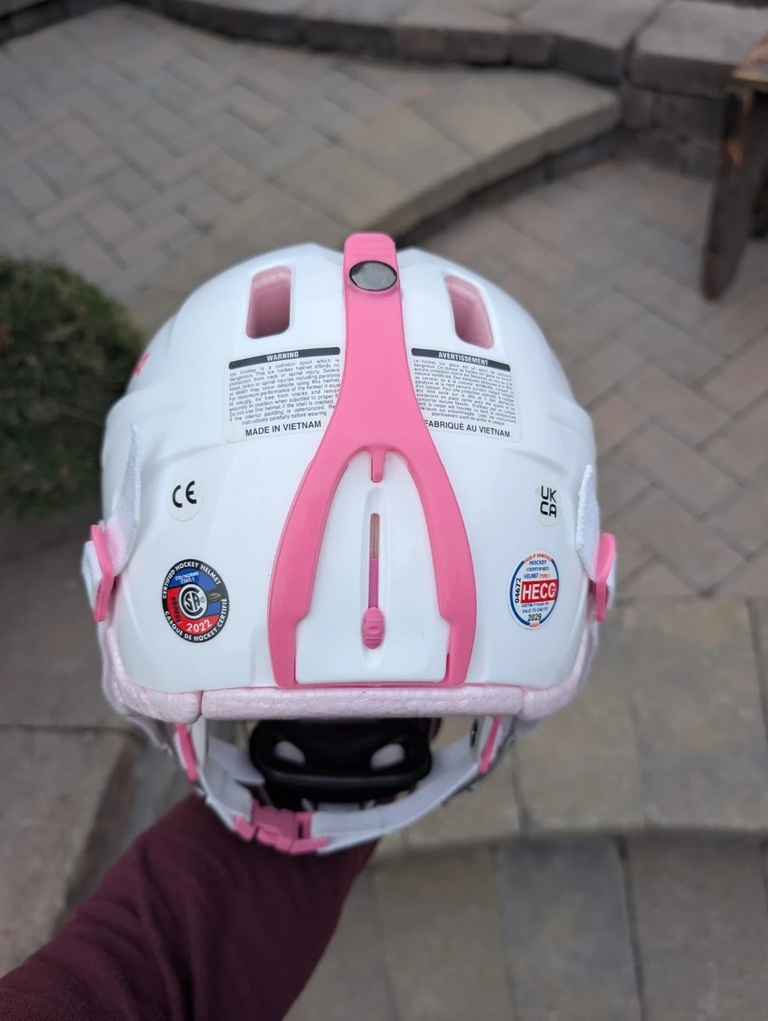 Bauer Lil' Sport Hockey Helmet & Cage Combo, Youth, White & Pink - photo 4