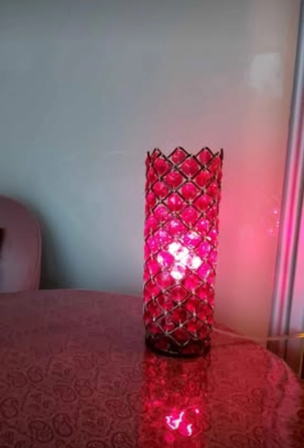 Decorative Red Crystal Vase/Lamp
