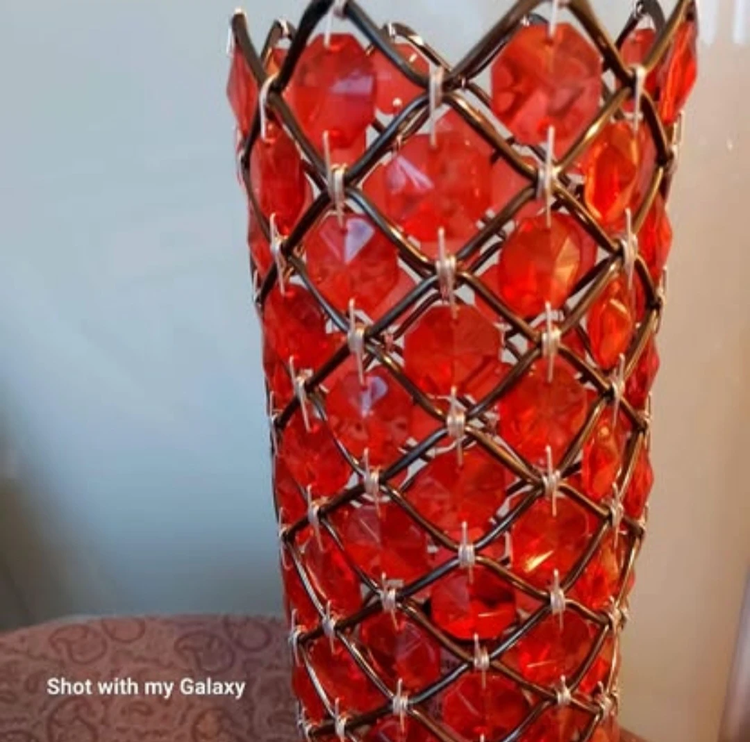 Decorative Red Crystal Vase/Lamp - photo 2