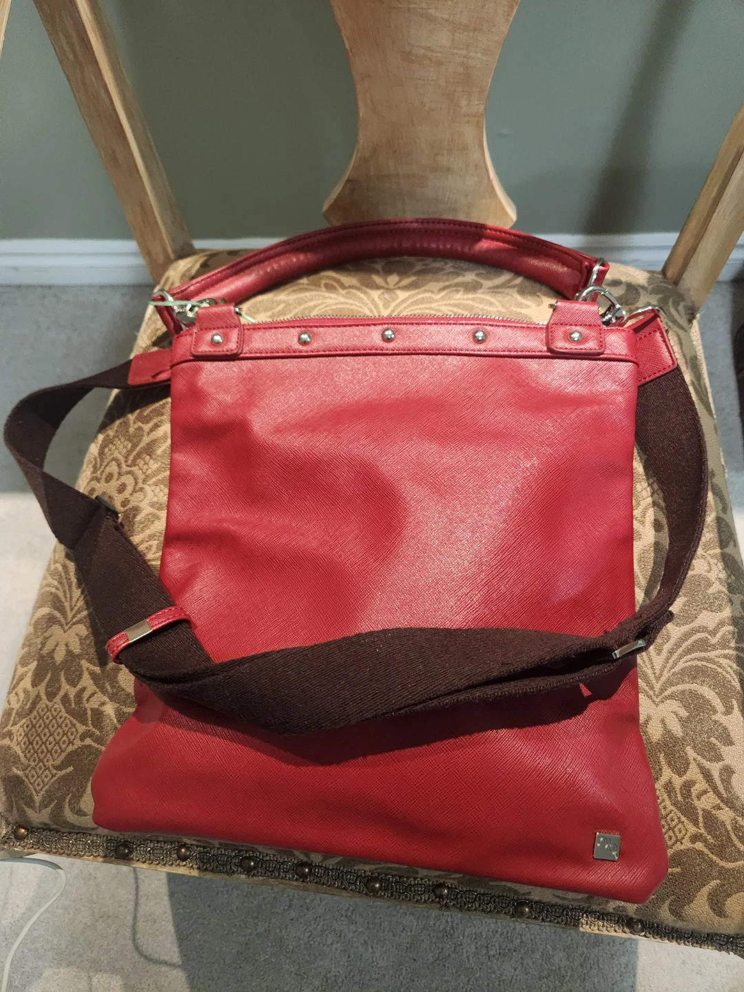 Nella Bella by Fendi Red Faux Leather Crossbody Bag - photo 2