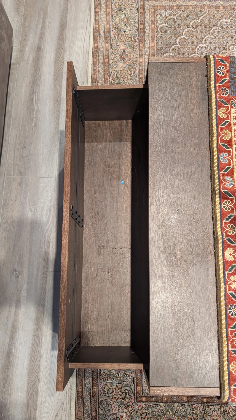 Dark Wood Lift-Top Coffee Table with Storage - photo 3