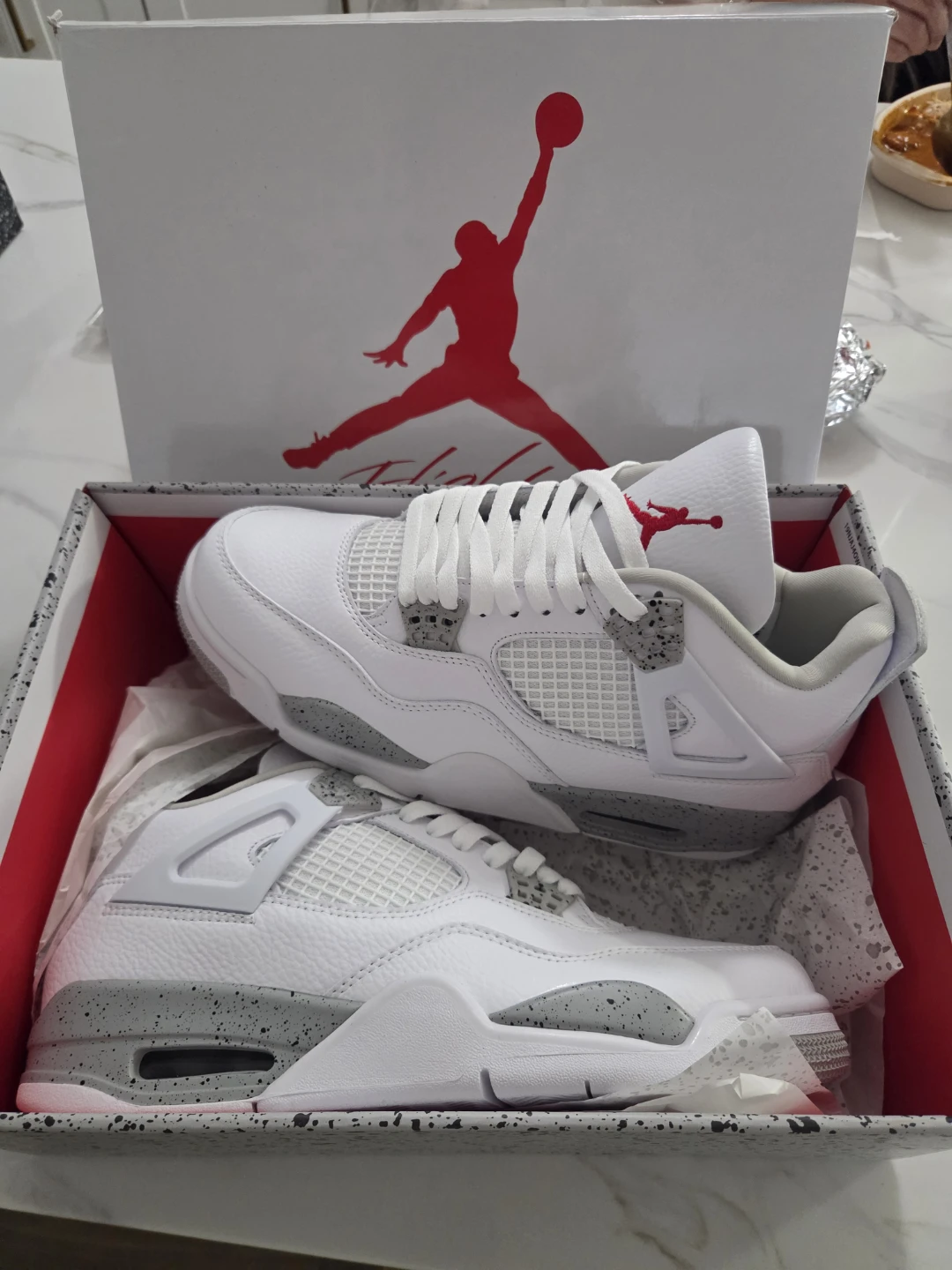 Jordan 4 Retro White Cement Sneakers - photo 5