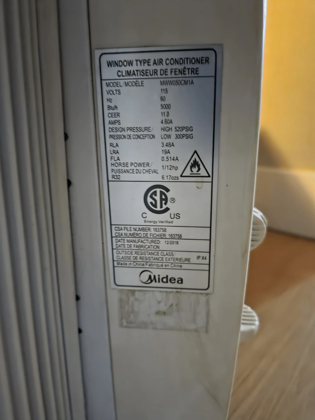 Midea Window Air Conditioner MW050CM1A - photo 2